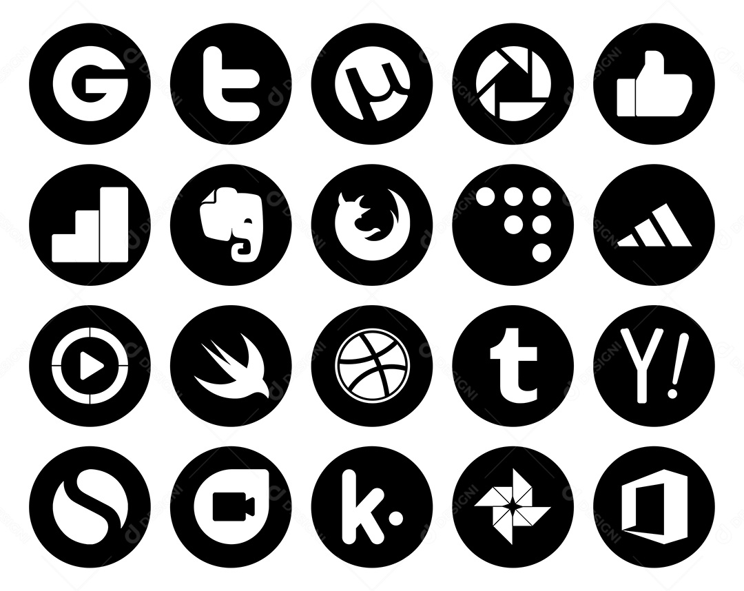 Pacote de ícones de Redes Sociais Vetor EPS