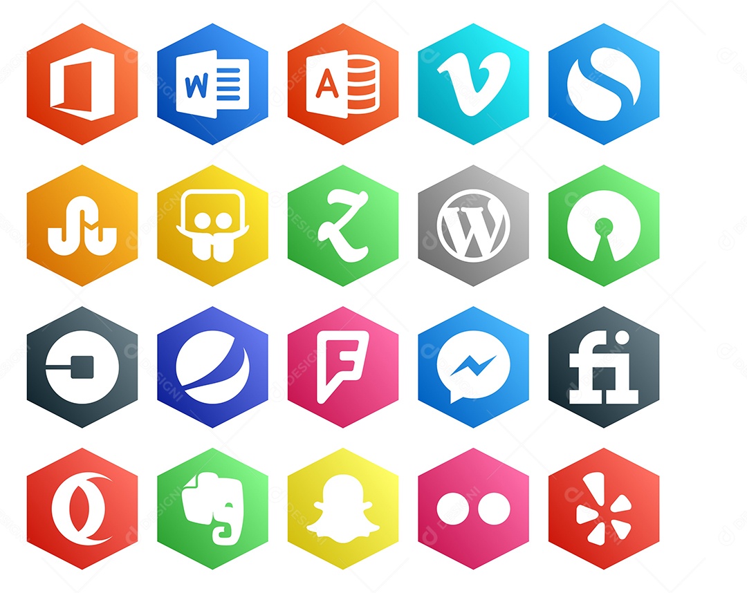 Pacote de ícones de Redes Sociais Vetor EPS