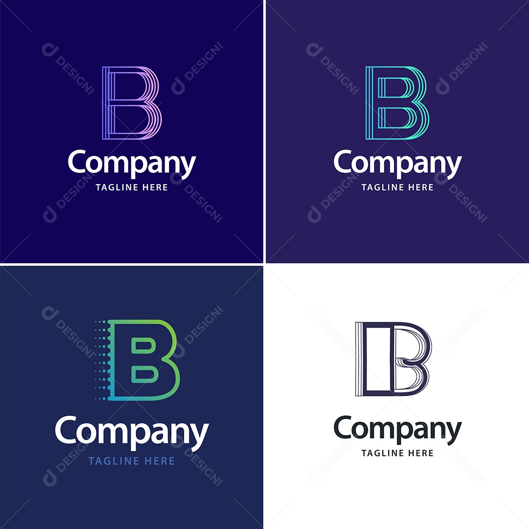 Logo B Personalizada Logotipos Modernos AI Editável