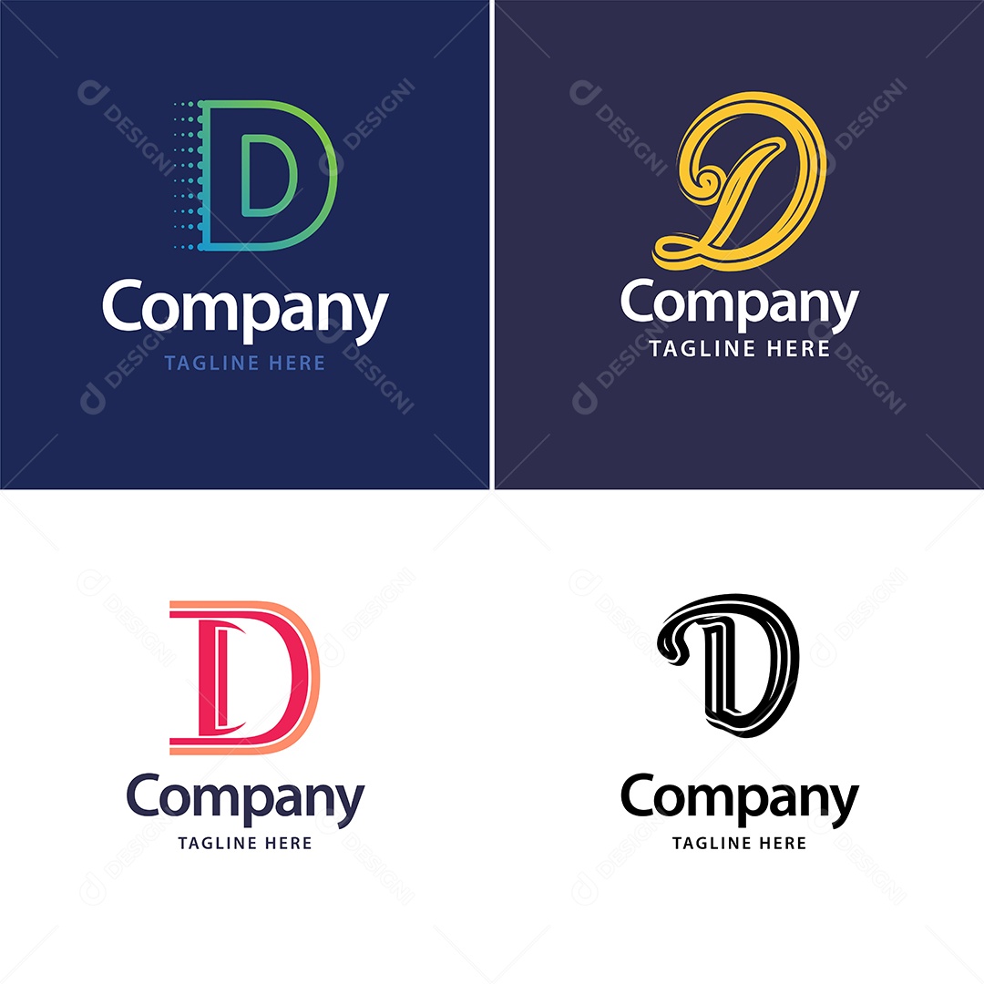 Logo D Personalizada Logotipos Modernos AI Editável