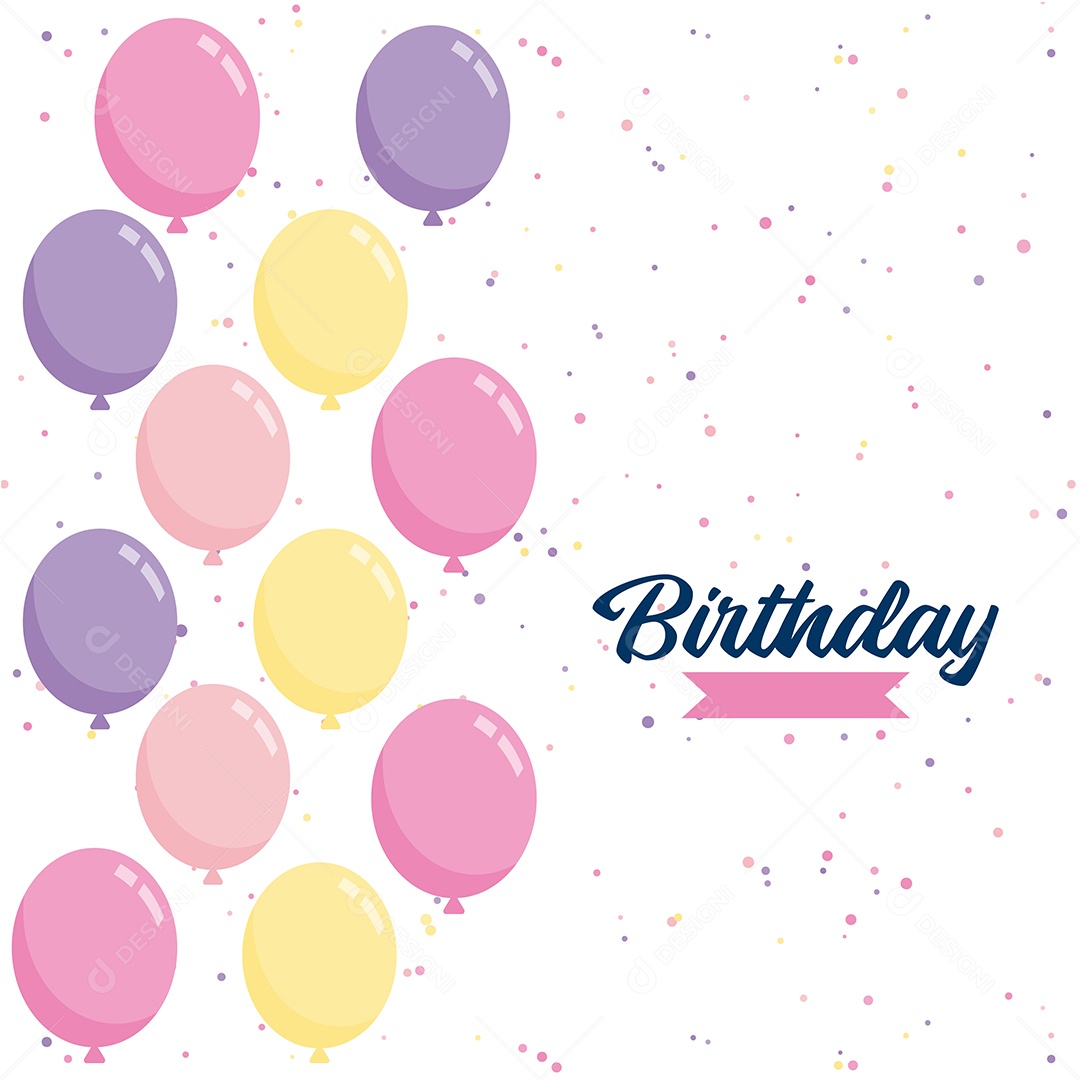 Texto de Feliz Aniversário Vetores EPS