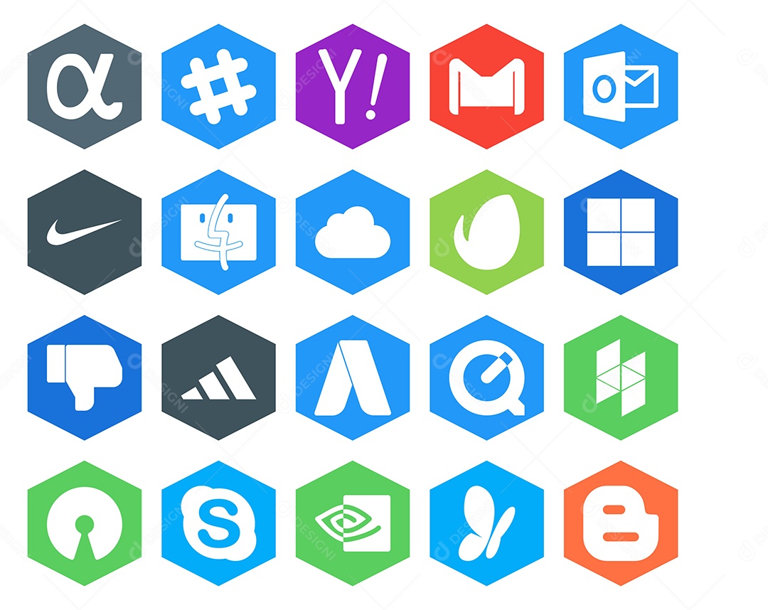 Pacote de ícones de Redes Sociais Vetor EPS