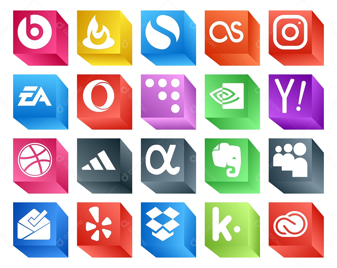 Pacote de ícones de Redes Sociais Vetor EPS