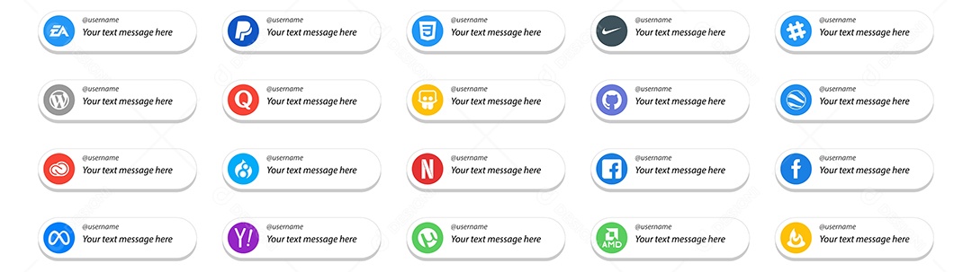 Pacote de ícones de Redes Sociais Vetor EPS