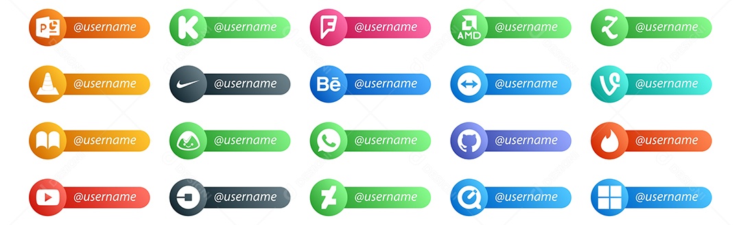 Pacote de ícones de Redes Sociais Vetor EPS