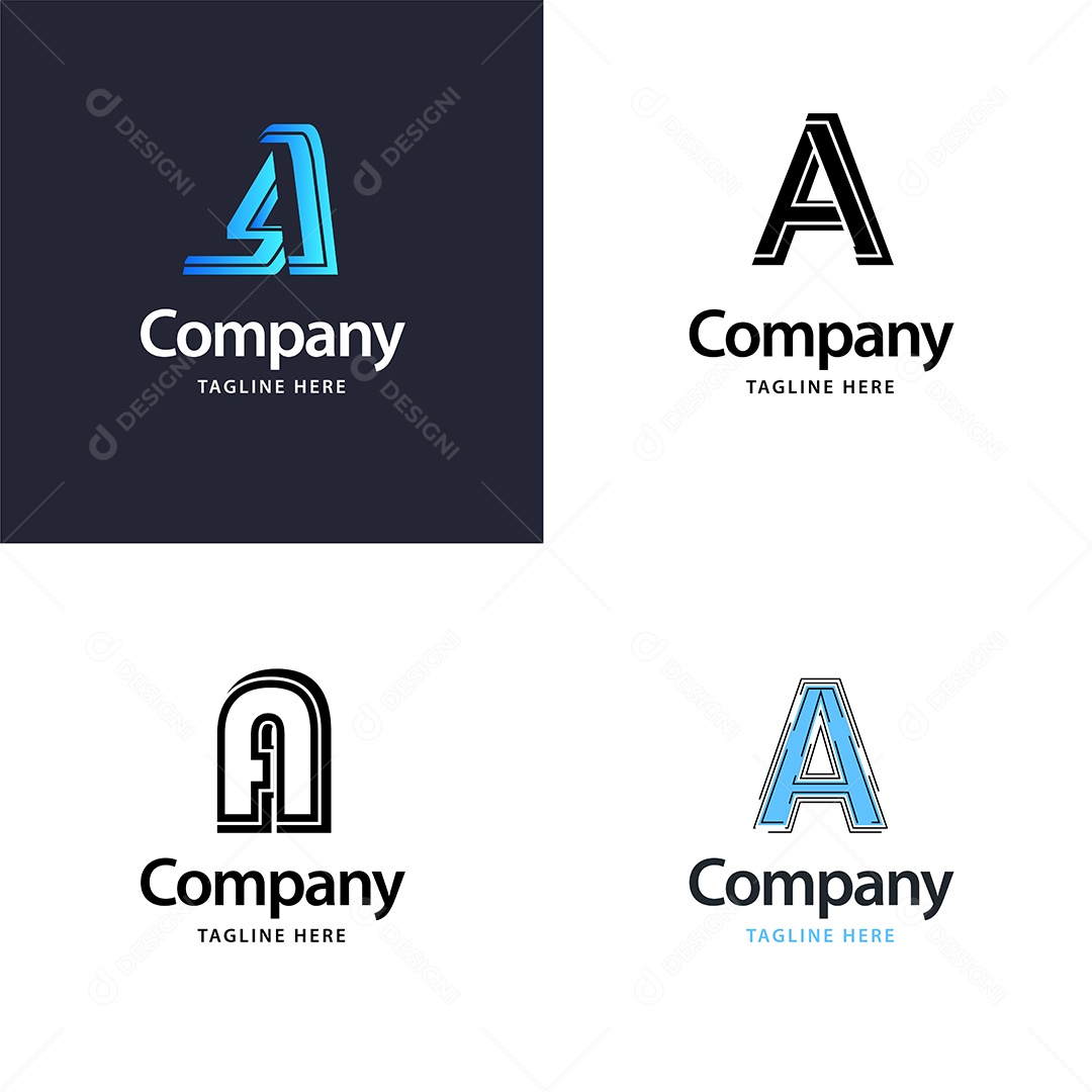 Logo A Personalizada Logotipos Modernos AI Editável