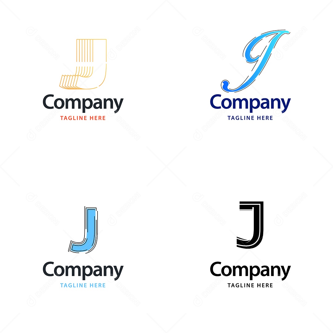 Logo J Personalizada Logotipos Modernos AI Editável