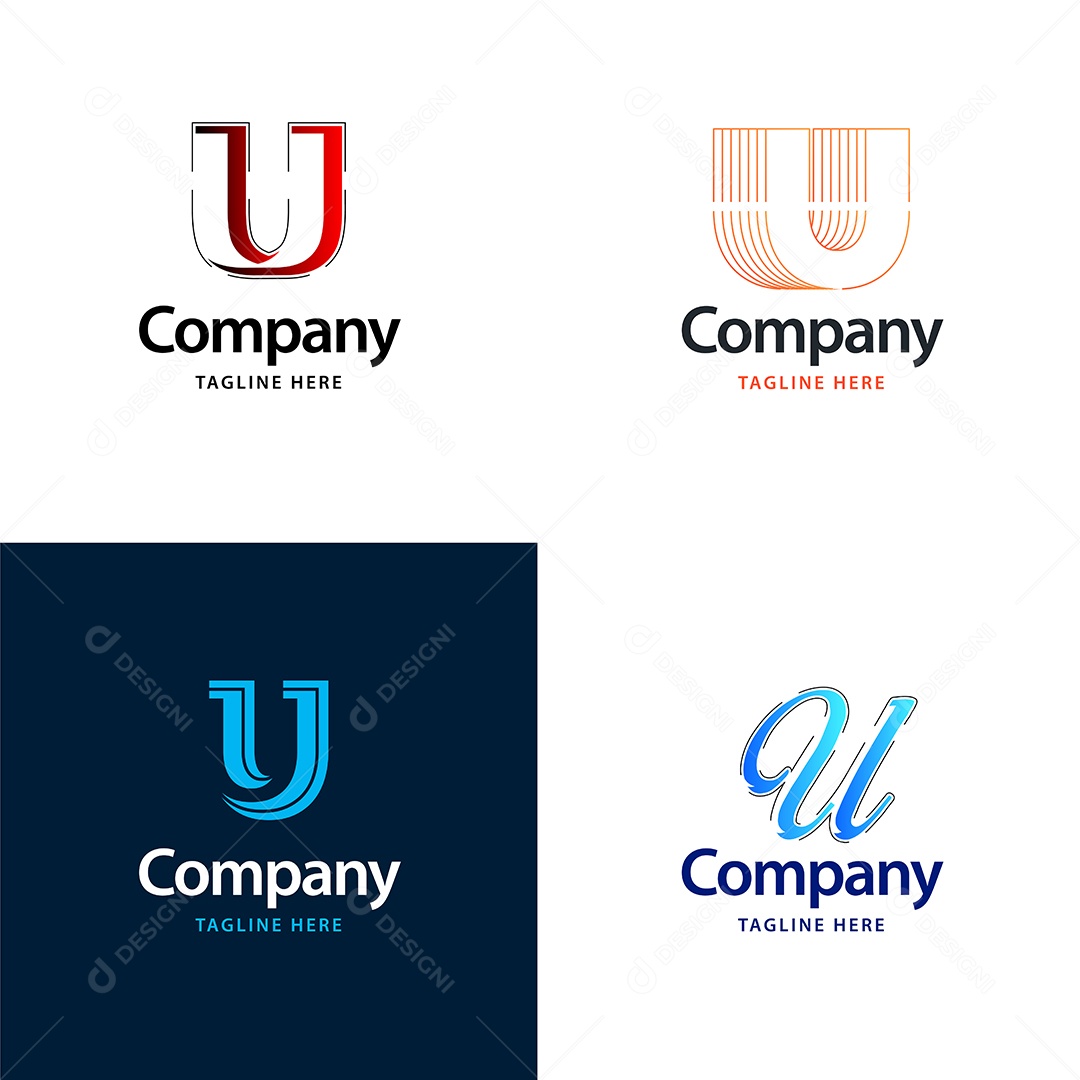 Logo U Personalizada Logotipos Modernos AI Editável