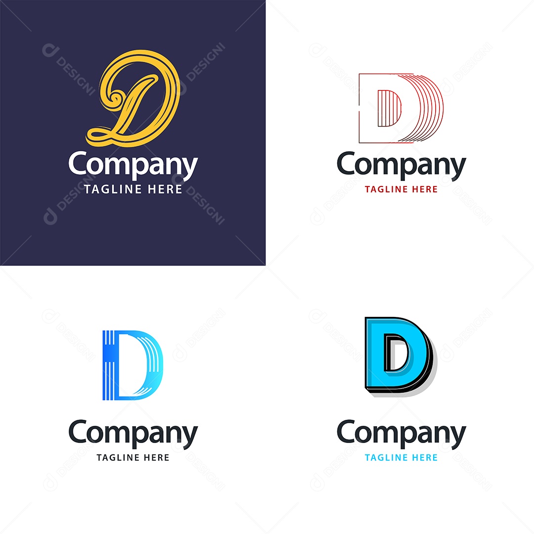 Logo D Personalizada Logotipos Modernos AI Editável