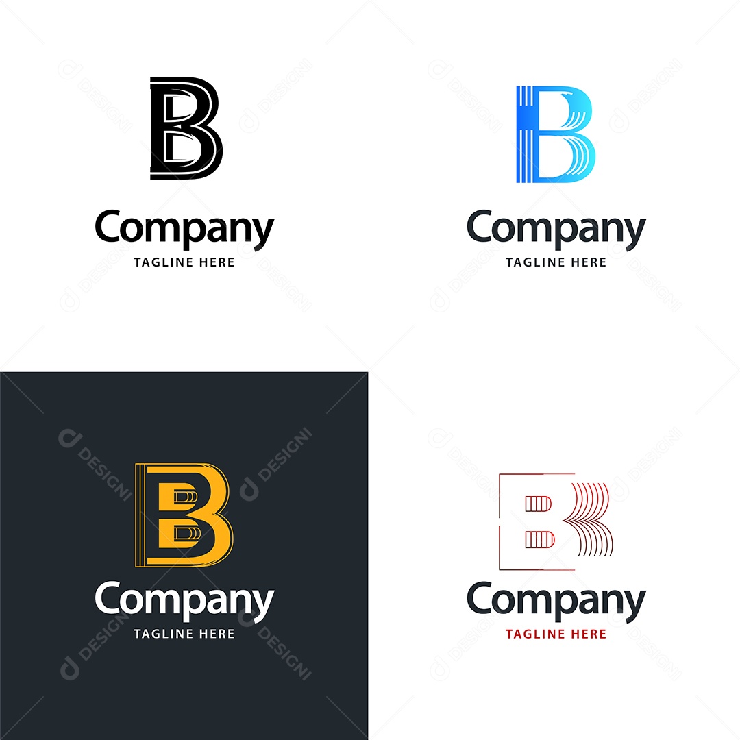 Logo B Personalizada Logotipos Modernos AI Editável