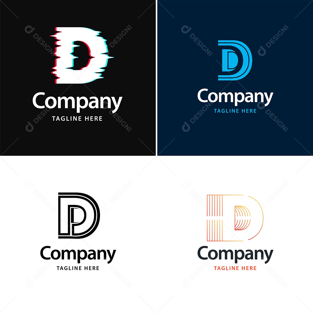 Logo D Personalizada Logotipos Modernos AI Editável