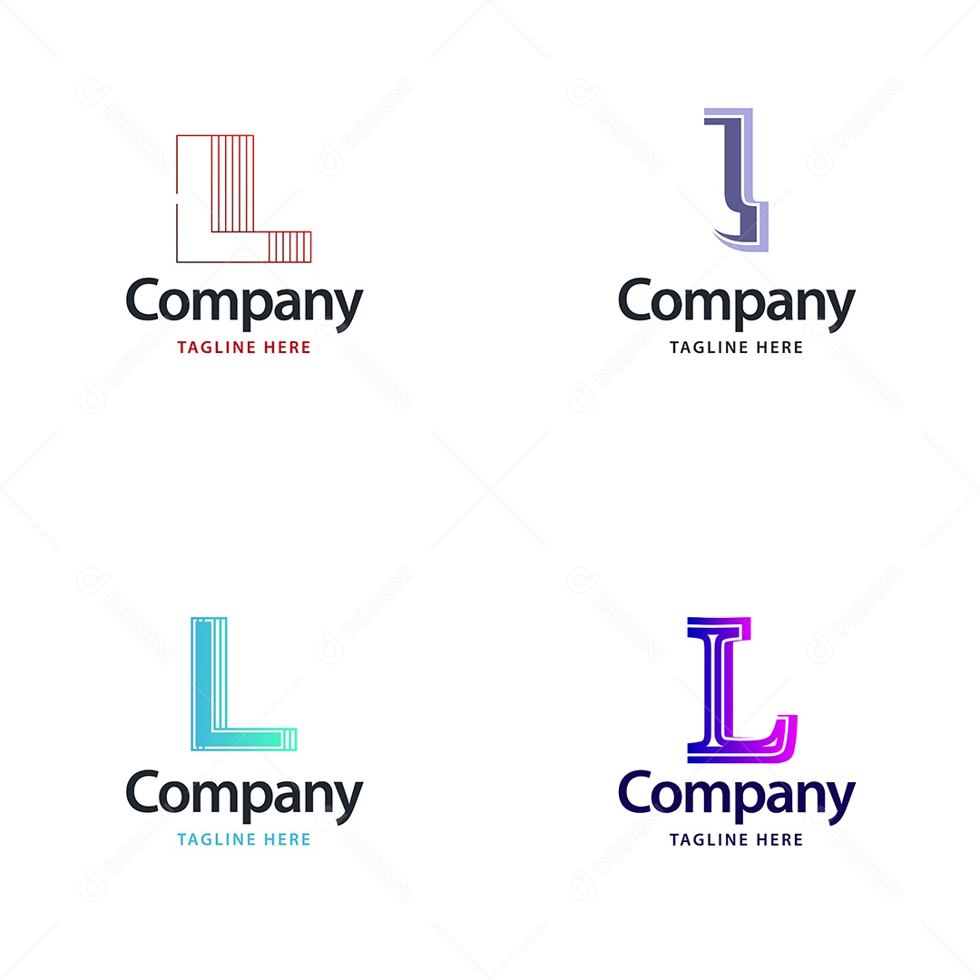 Logo L Personalizada Logotipos Modernos AI Editável