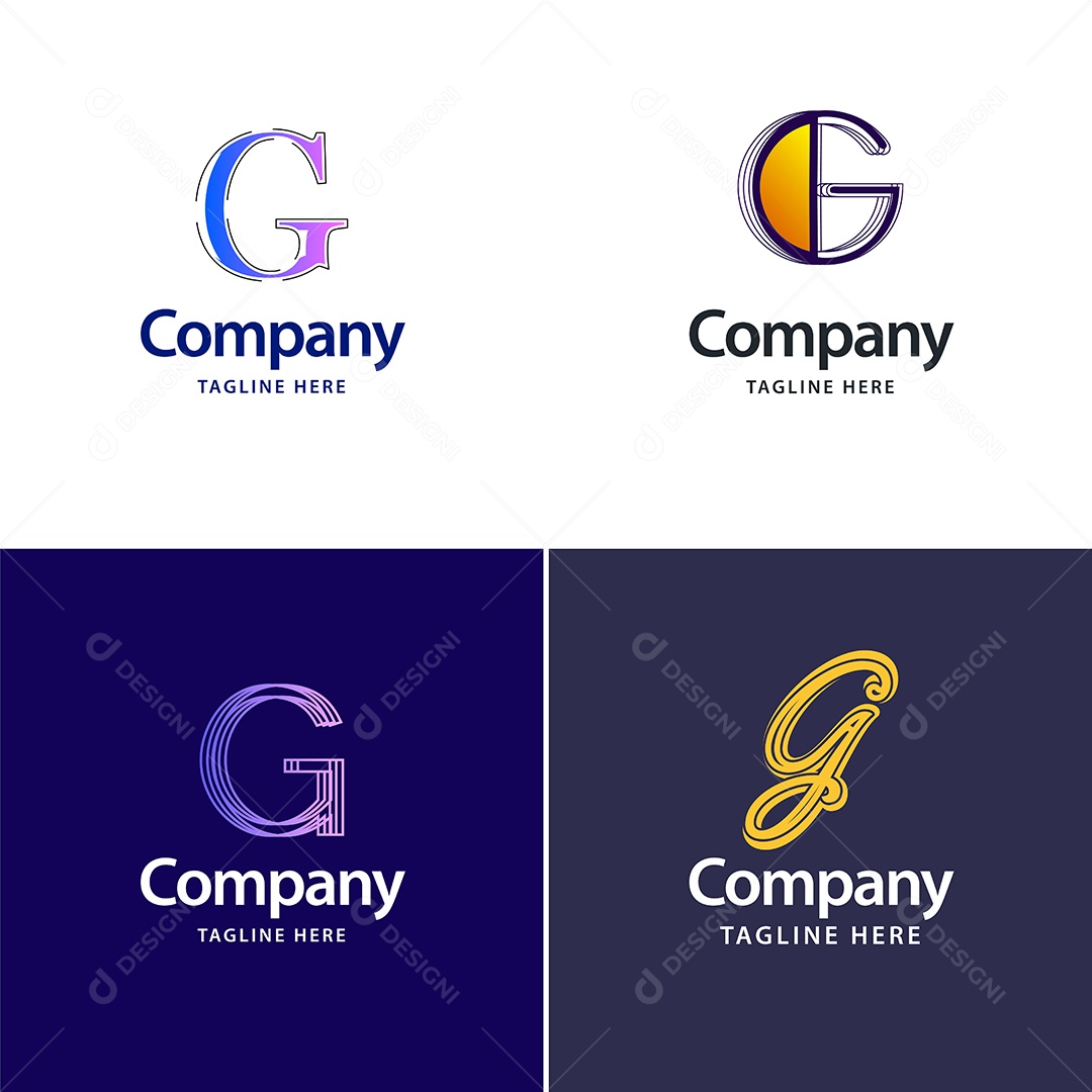 Logo G Personalizada Logotipos Modernos AI Editável