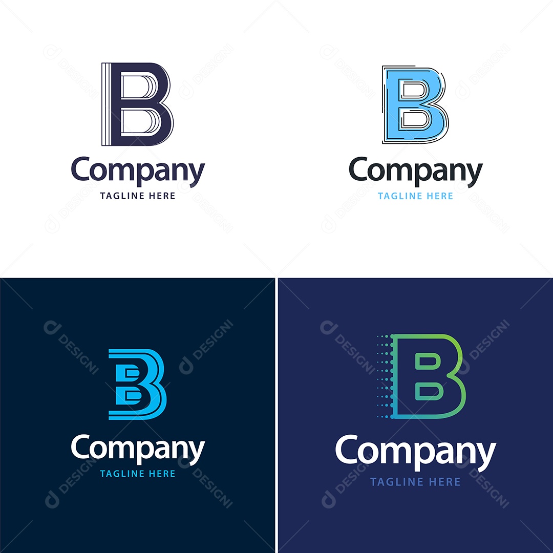 Logo B Personalizada Logotipos Modernos AI Editável