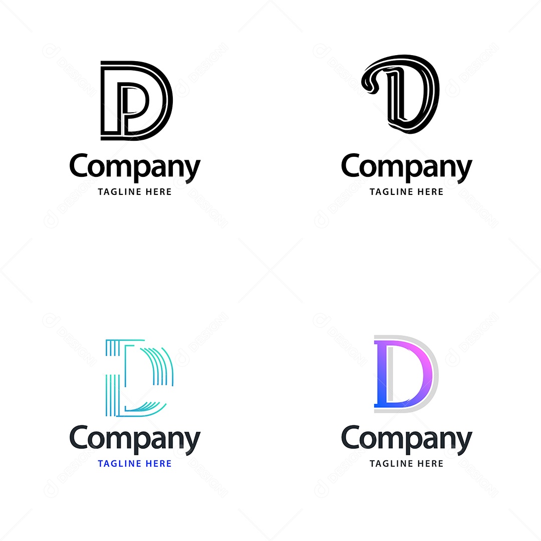 Logo D Personalizada Logotipos Modernos AI Editável