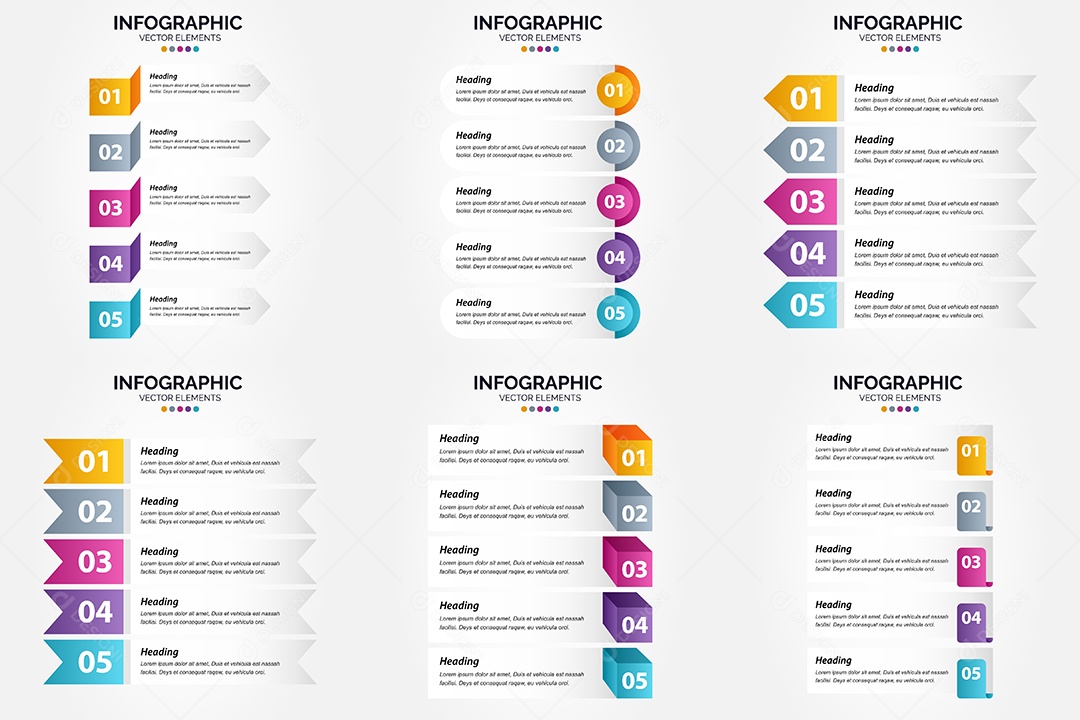 Conjunto de infográficos vetoriais Vetor EPS