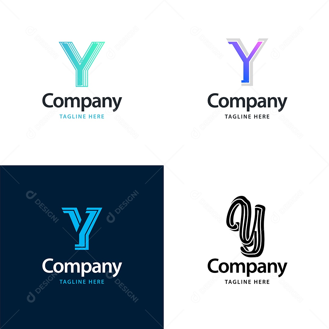 Logo Y Personalizada Logotipos Modernos AI Editável