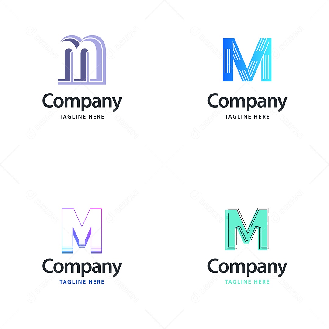 Logo M Personalizada Logotipos Modernos AI Editável