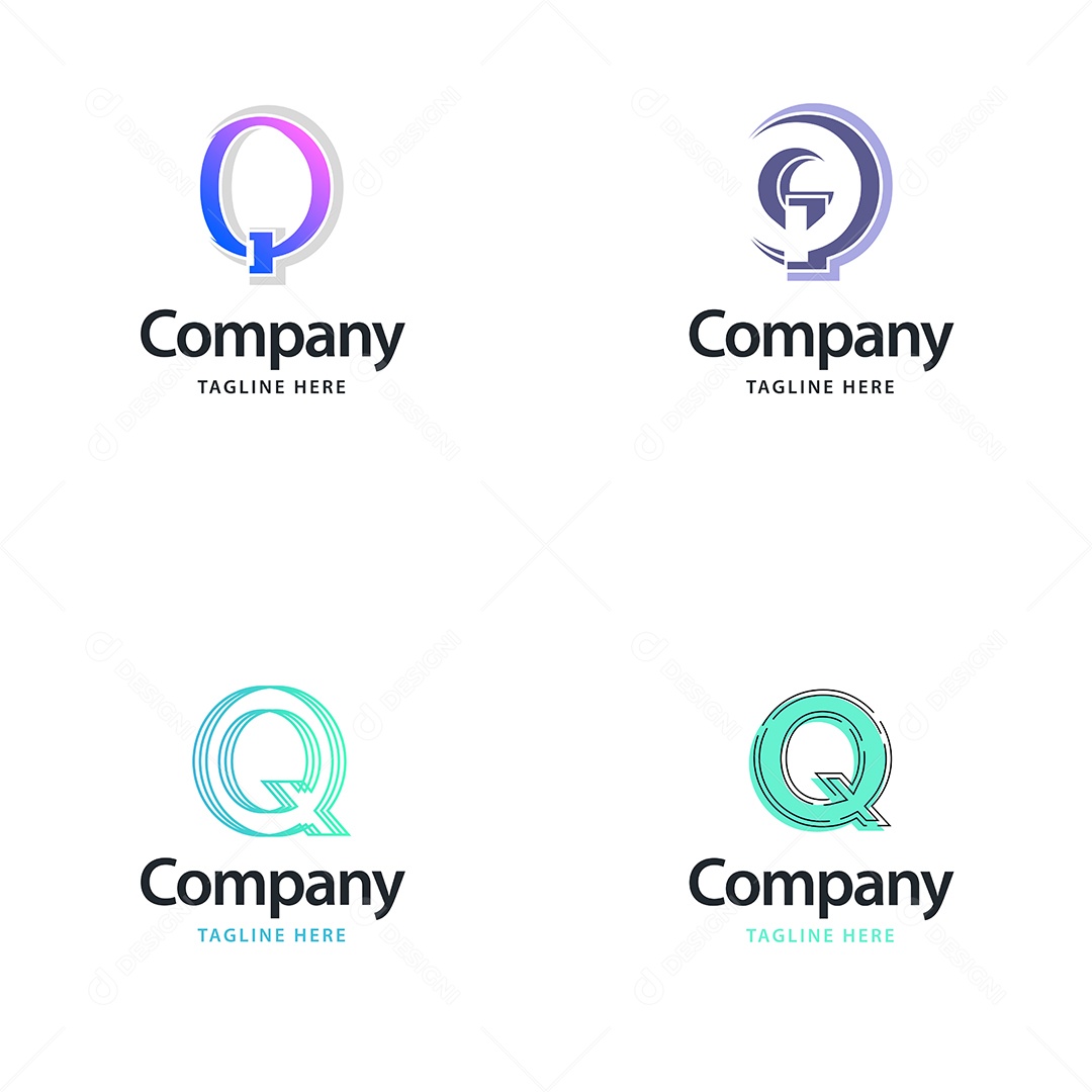 Logo Q Personalizada Logotipos Modernos AI Editável