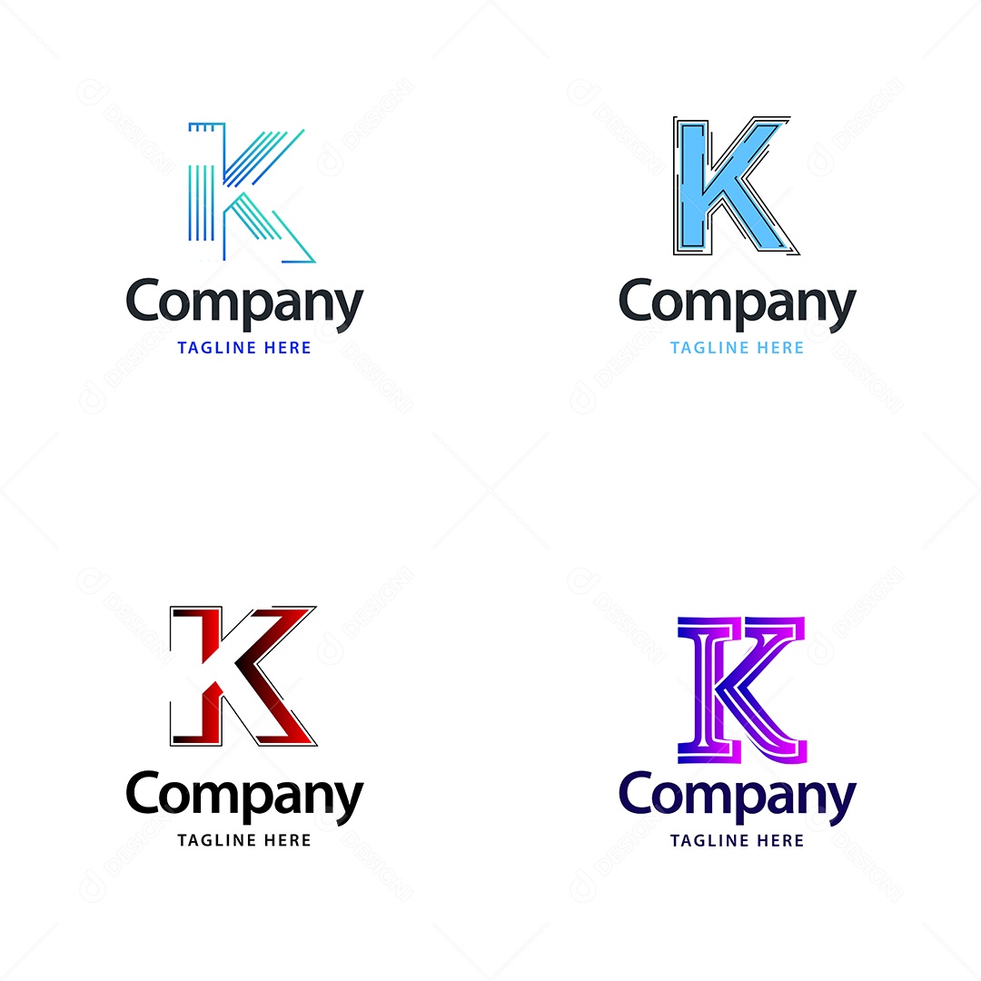 Logo K Personalizada Logotipos Modernos AI Editável