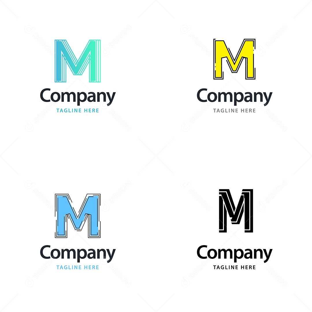 Logo M Personalizada Logotipos Modernos AI Editável