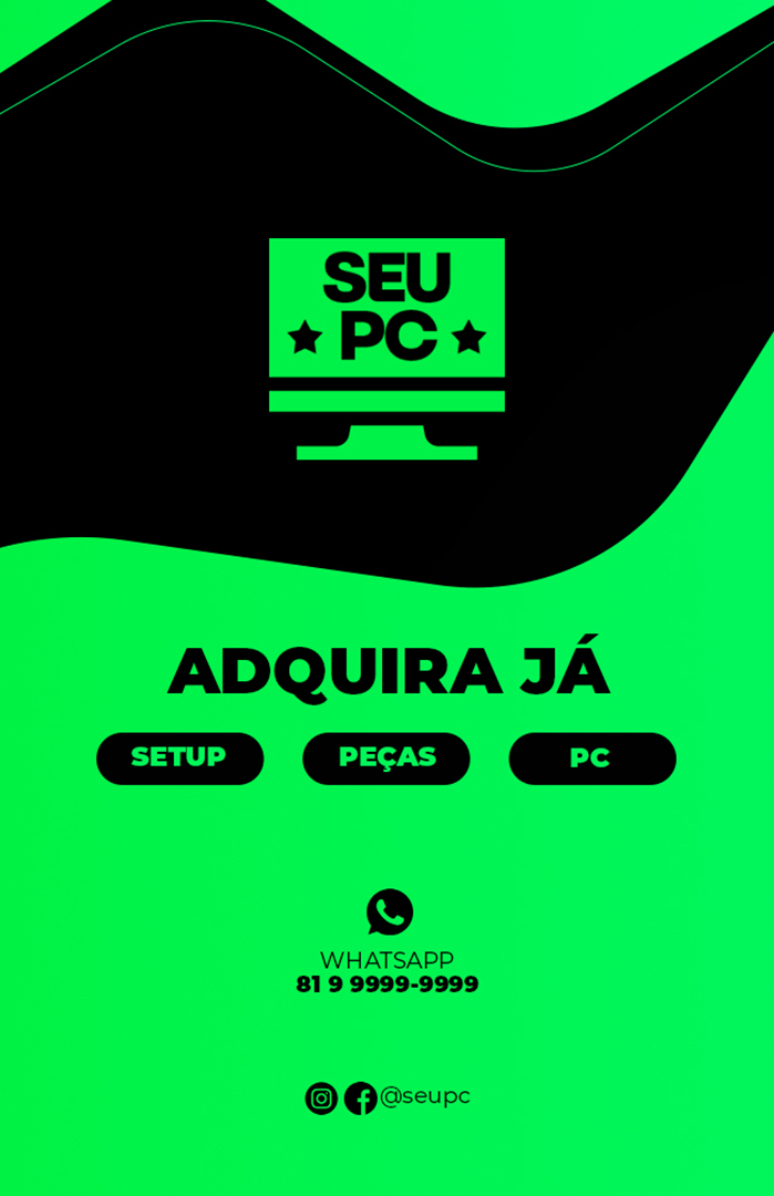 Modelo de Cartão de Visita Informática PSD Editável