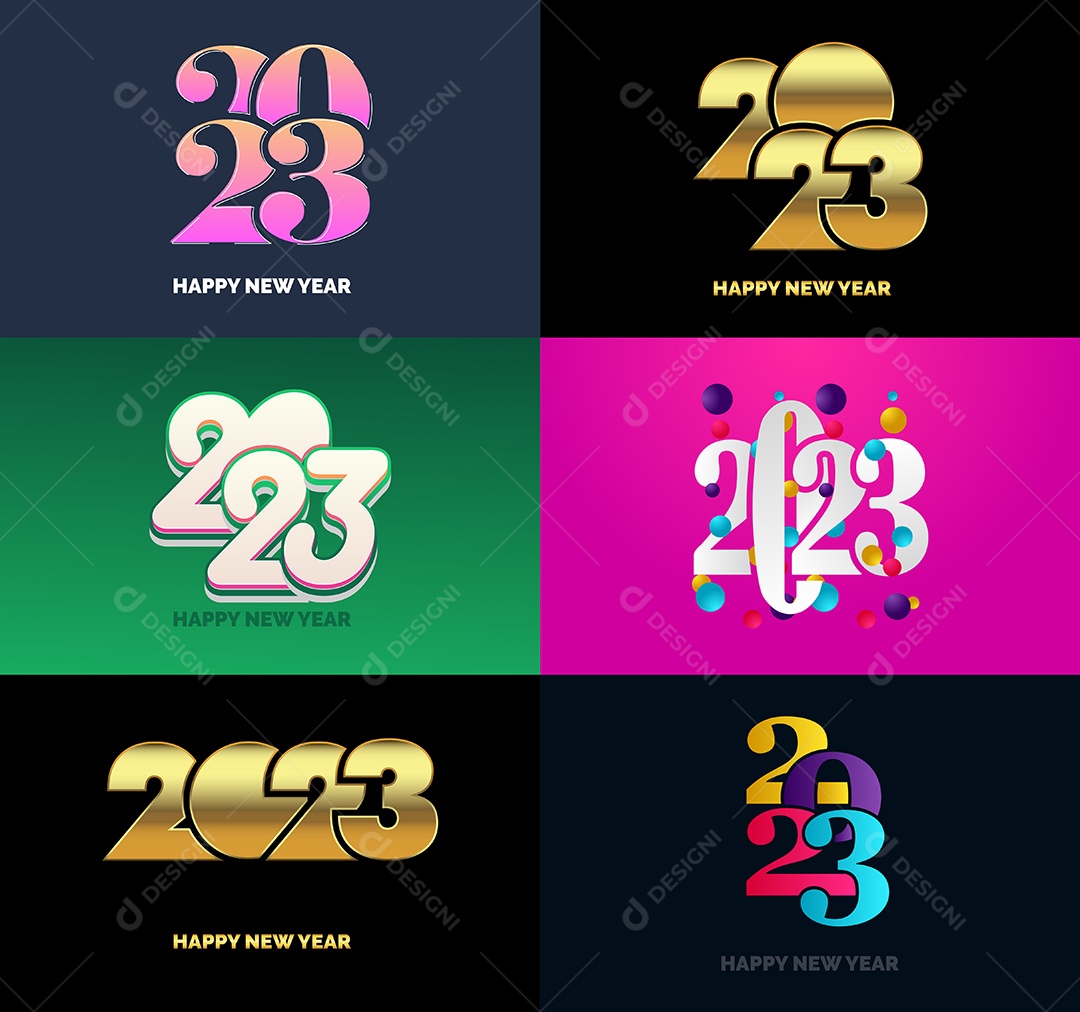 Logotipos 2023 Feliz Ano Novo Vetor EPS