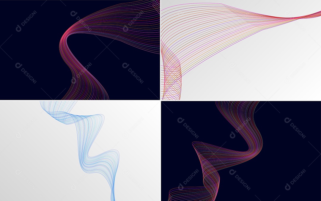 Ondas Sonoras Coloridas Dinâmicas De Linhas Vetor EPS