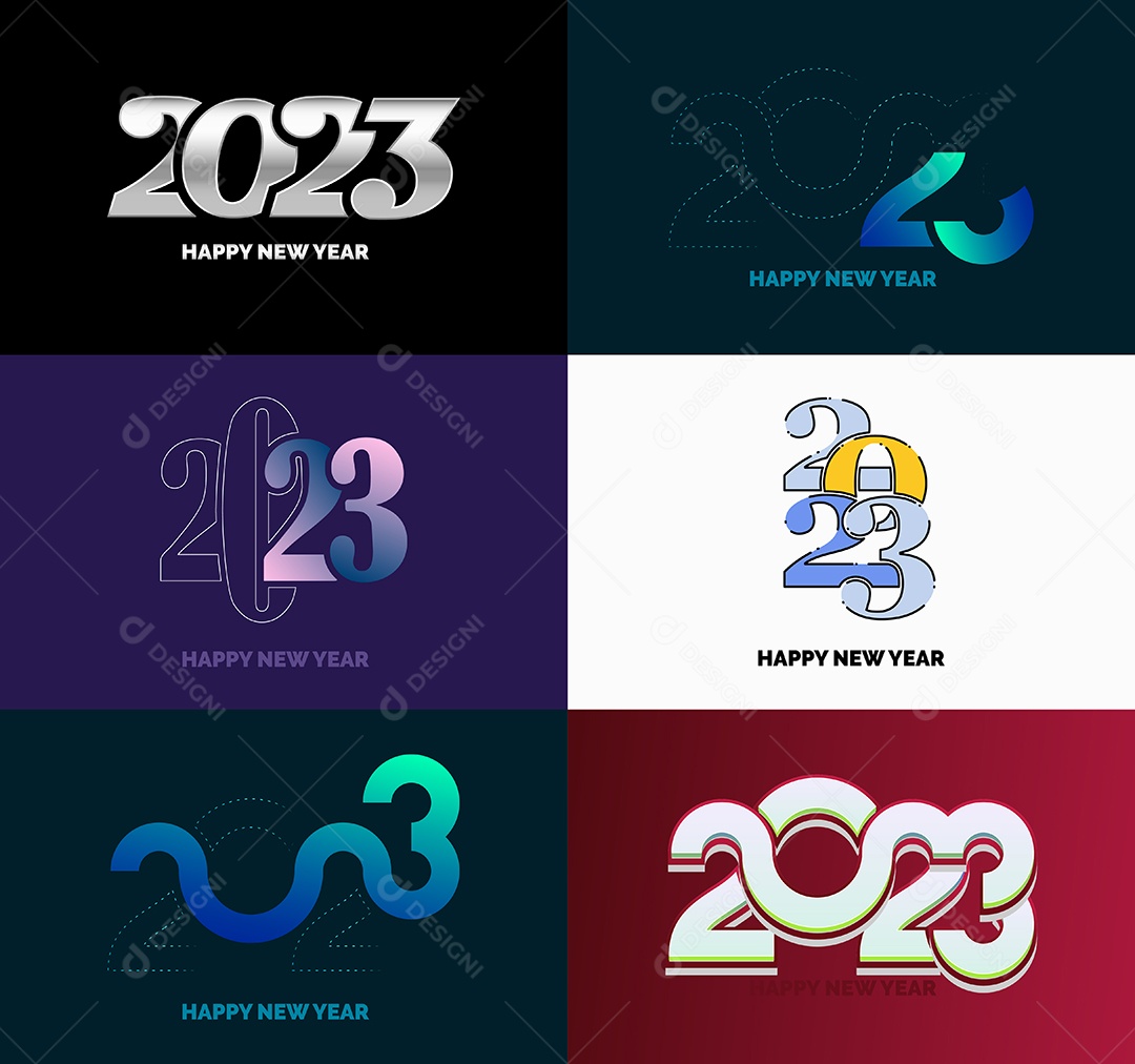 Logotipos 2023 Feliz Ano Novo Vetor EPS