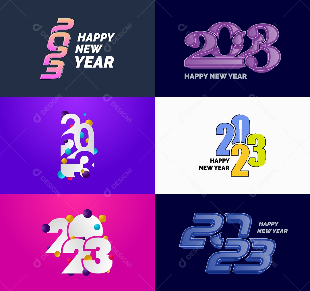 Logotipos 2023 Feliz Ano Novo Vetor EPS