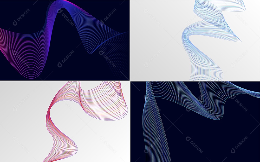 Ondas Sonoras Coloridas Dinâmicas De Linhas Vetor EPS