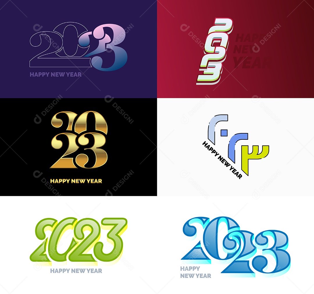 Logotipos 2023 Feliz Ano Novo Vetor EPS