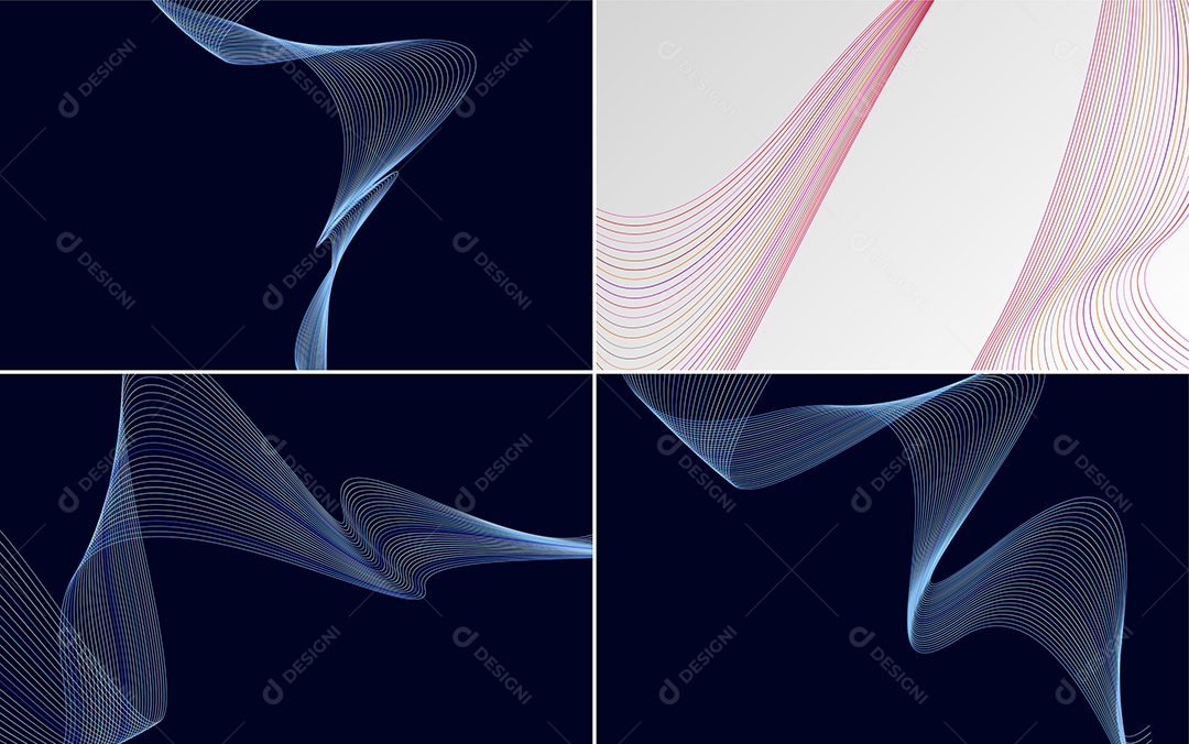 Ondas Sonoras Coloridas Dinâmicas De Linhas Vetor EPS