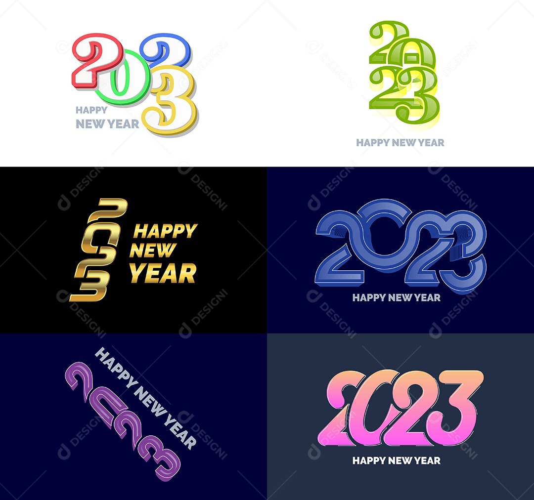 Logotipos 2023 Feliz Ano Novo Vetor EPS