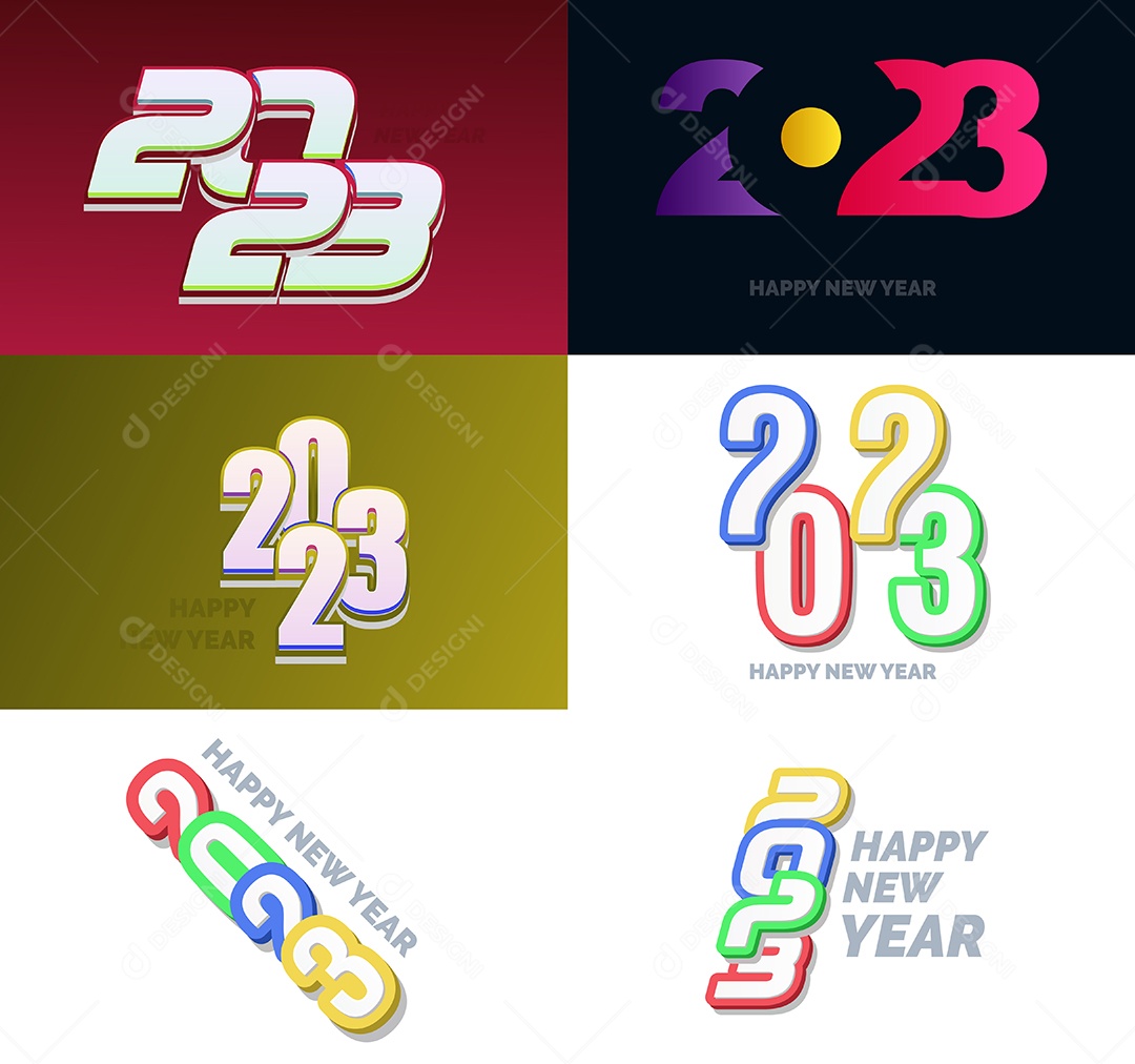 Logotipos 2023 Feliz Ano Novo Vetor EPS