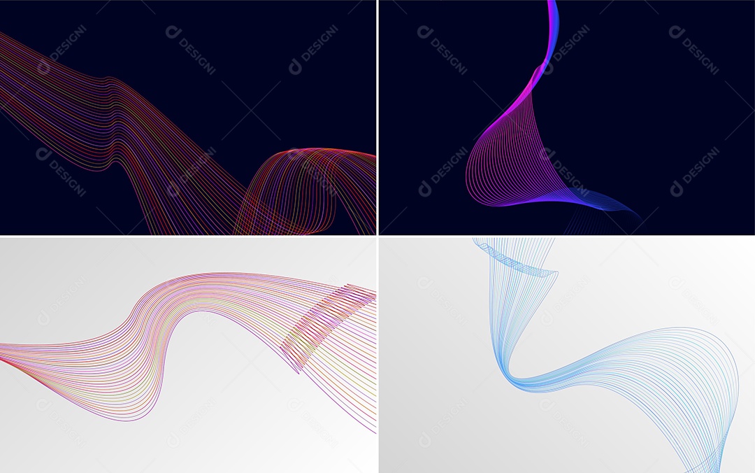 Ondas Sonoras Coloridas Dinâmicas De Linhas Vetor EPS