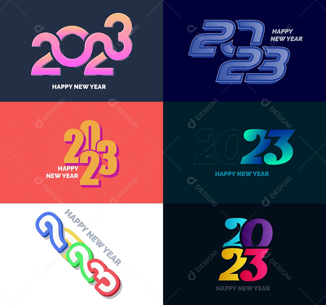 Logotipos 2023 Feliz Ano Novo Vetor EPS