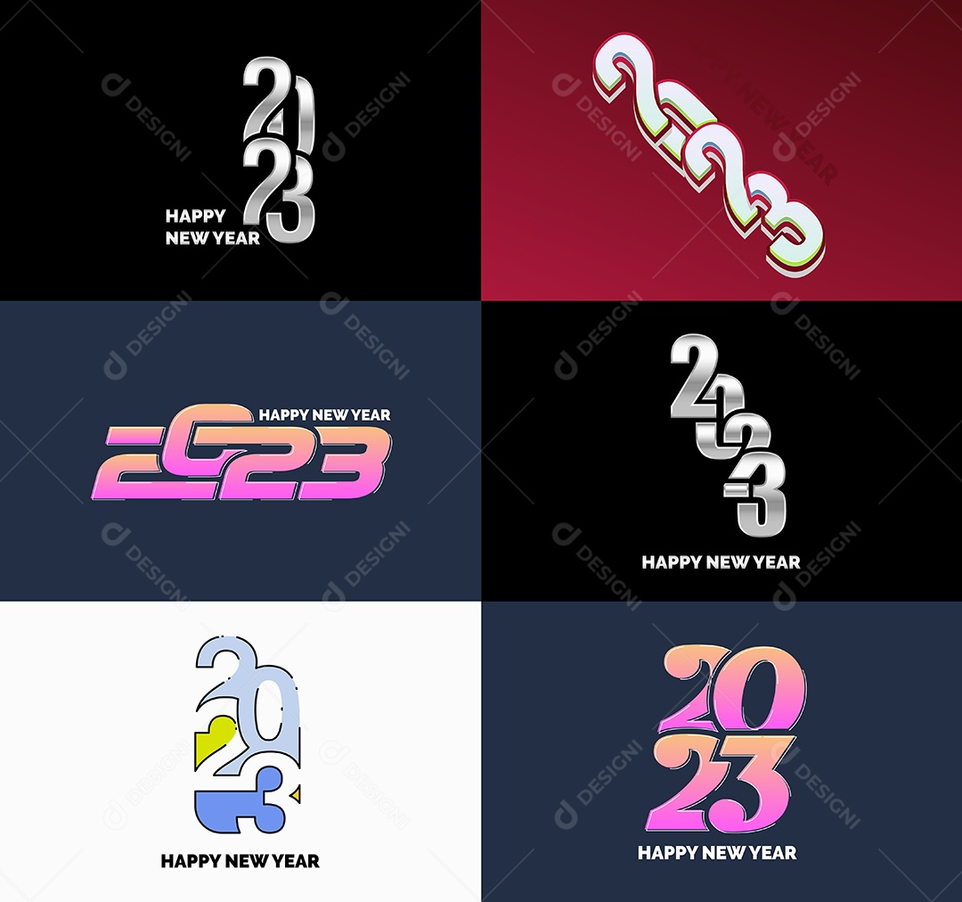 Logotipos 2023 Feliz Ano Novo Vetor EPS