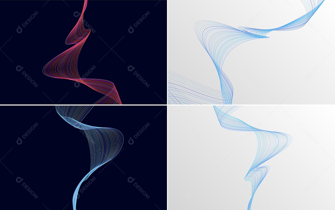 Ondas Sonoras Coloridas Dinâmicas De Linhas Vetor EPS