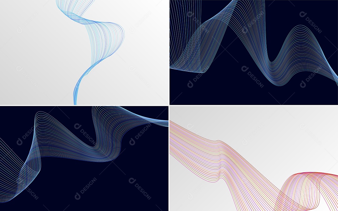 Ondas Sonoras Coloridas Dinâmicas De Linhas Vetor EPS