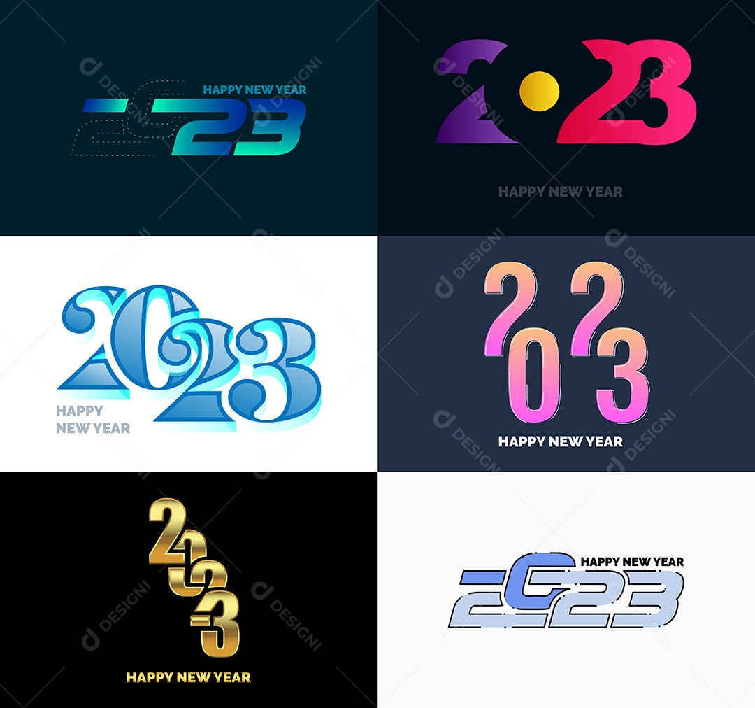 Logotipos 2023 Feliz Ano Novo Vetor EPS