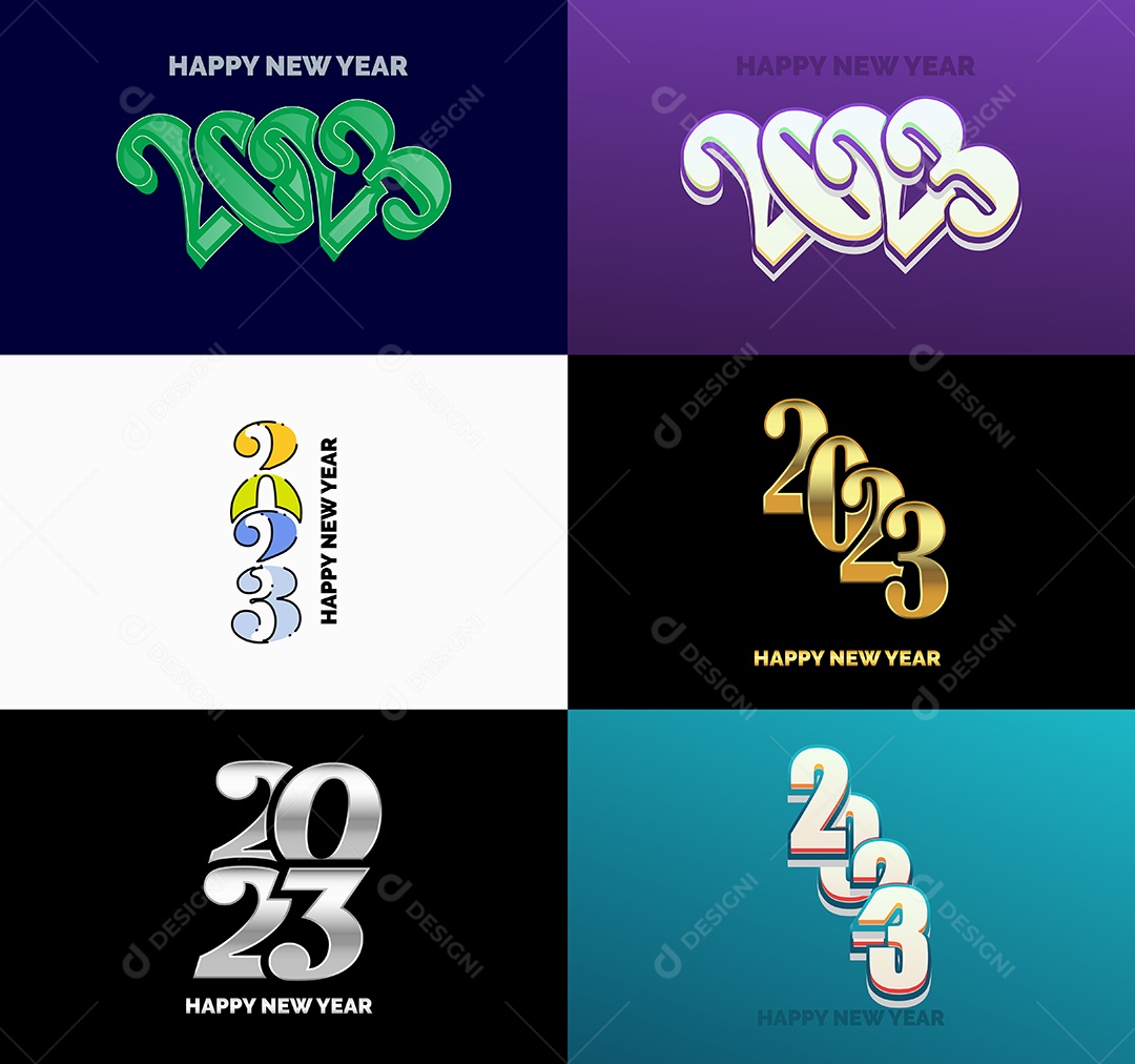 Logotipos 2023 Feliz Ano Novo Vetor EPS