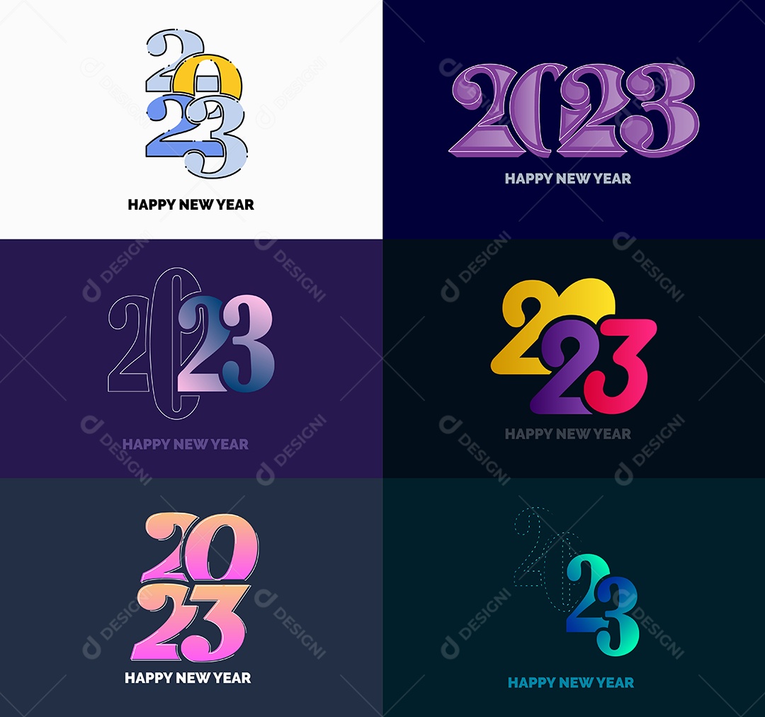 Logotipos 2023 Feliz Ano Novo Vetor EPS