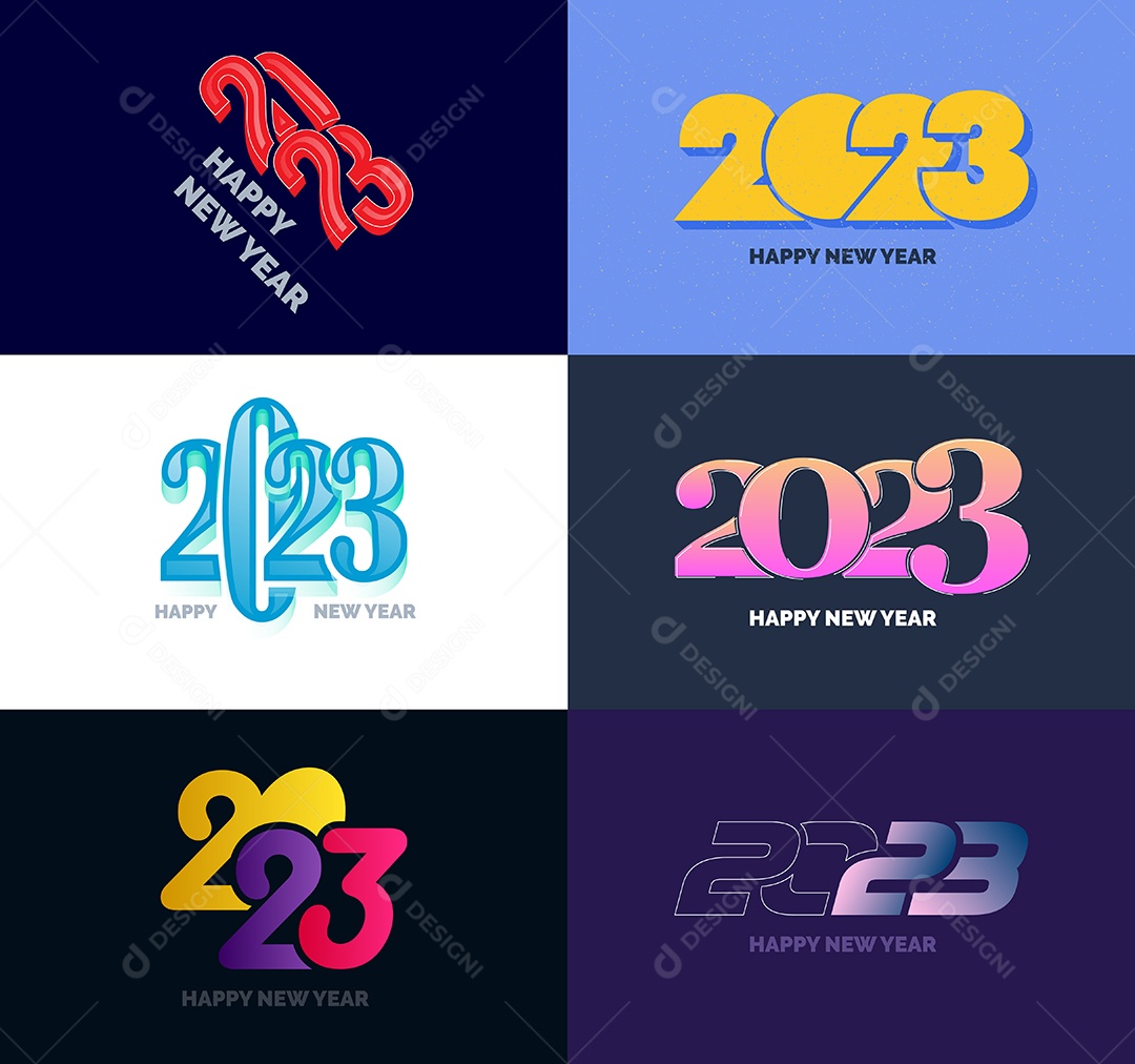 Logotipos 2023 Feliz Ano Novo Vetor EPS