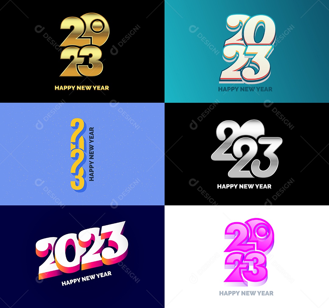 Logotipos 2023 Feliz Ano Novo Vetor EPS