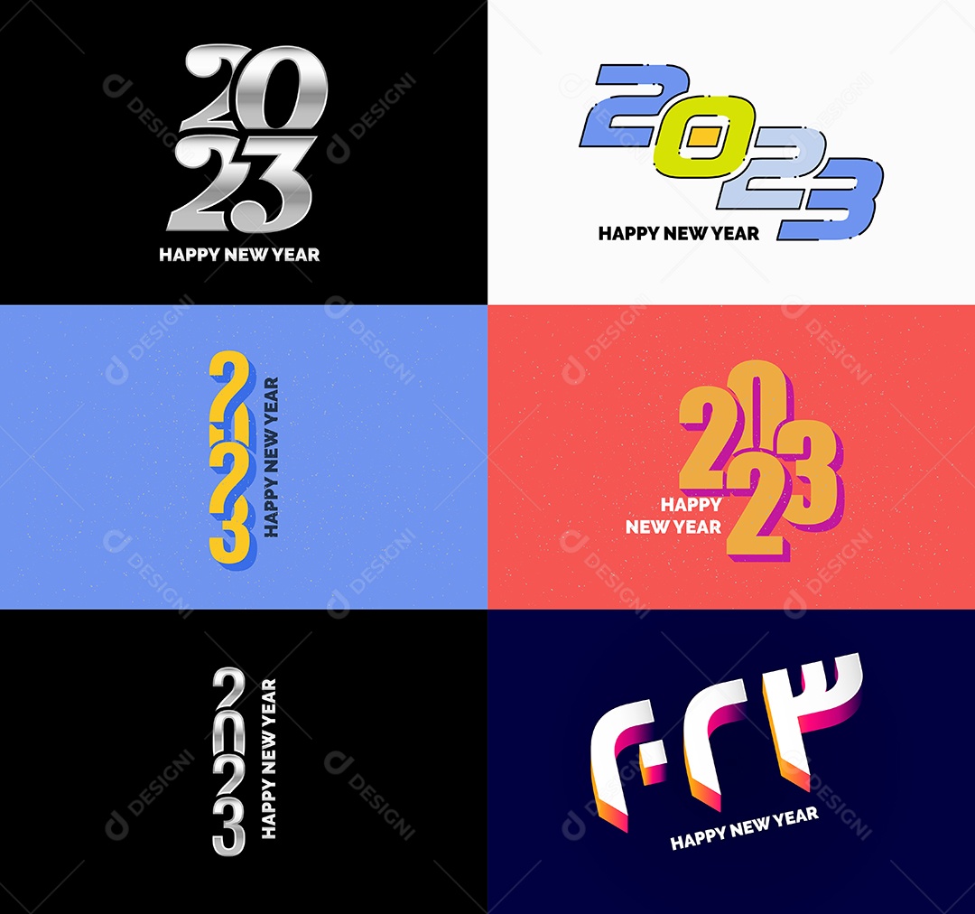 Logotipos 2023 Feliz Ano Novo Vetor EPS