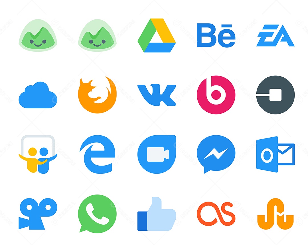 Pacote De Redes Sociais Coloridos Vetor EPS