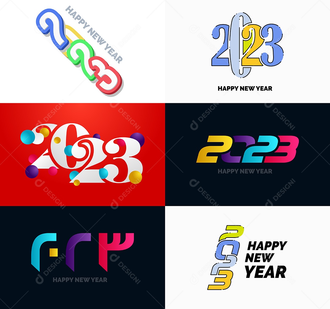 Logotipos 2023 Feliz Ano Novo Vetor EPS