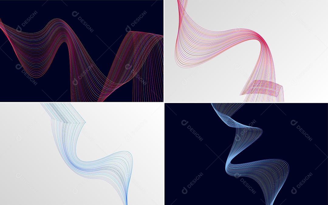Ondas Sonoras Coloridas Dinâmicas De Linhas Vetor EPS