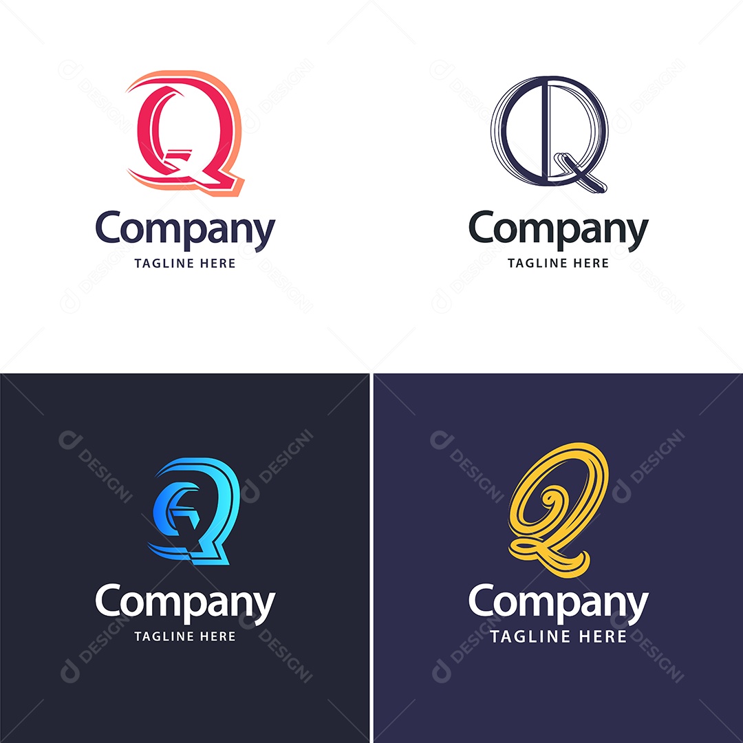 Logo Q Personalizada Logotipos Modernos Vetor EPS